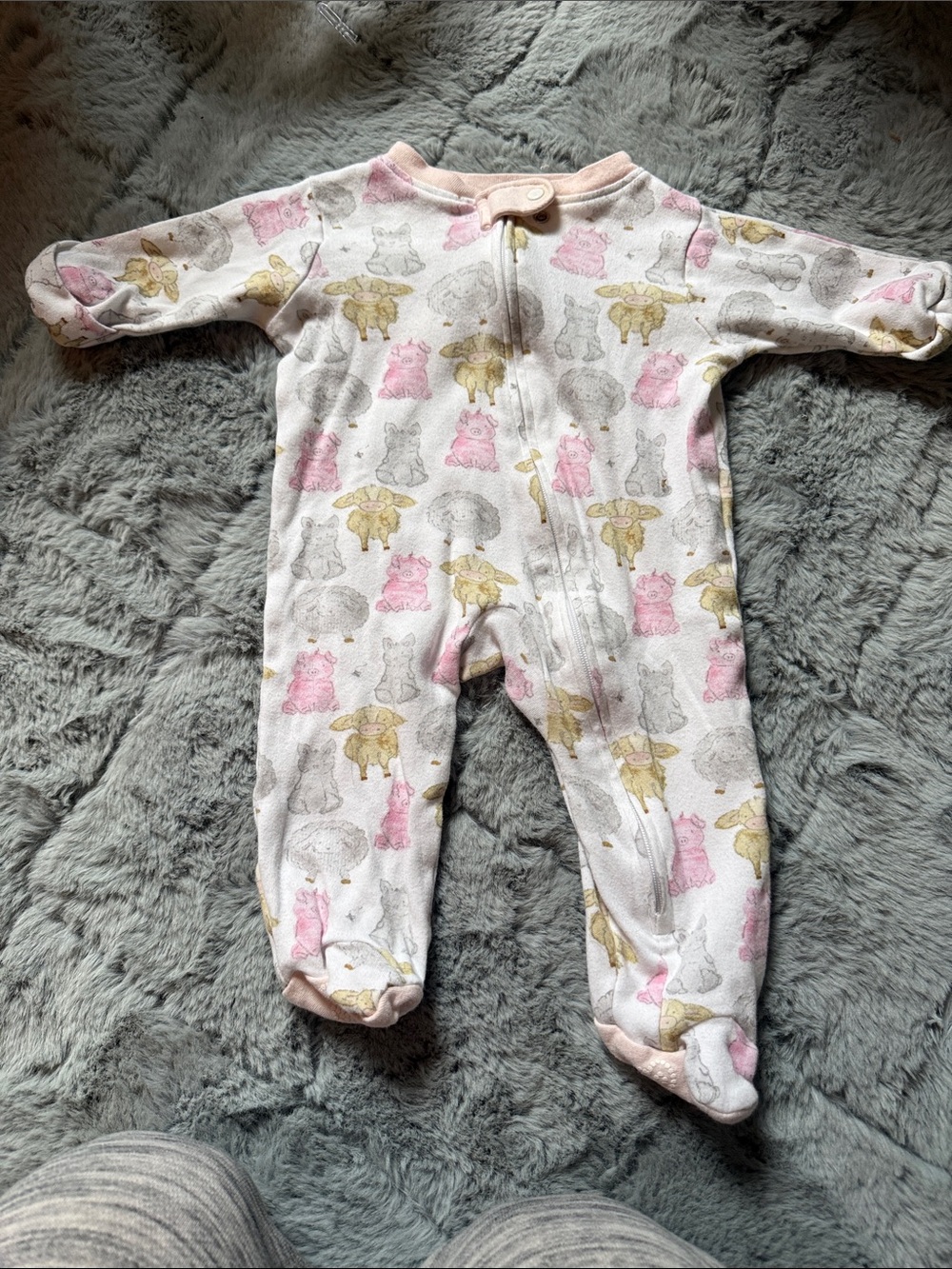 Burts Bees One-Piece Footed Pajamas. With or without mitts.
